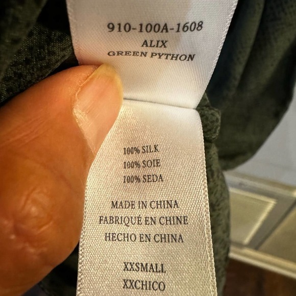 Rails Alix Python-Print Silk Tie-Waist Dress Size XXS - Picture 8 of 10